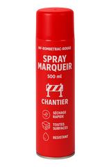 INF-BOMBETRAC-ROUGE - Spray marqueur rouge de chantier 500 ml - (LOT 5)
